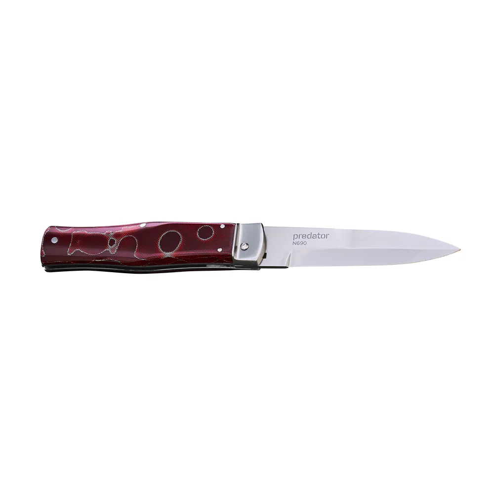 Levně Vyhazovací nůž PREDATOR - ocel N690 241-BRa-1 RAFFIR barevné provedení červená