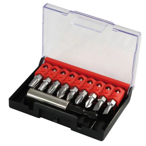 Levně Sada bitů Narex 1/4' s magnetickým držákem v plastové krabičce 10dílná - křížové PH, pozidriv PZ, torx TX