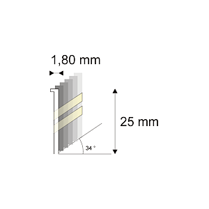 Truhlářské Brady šikmé 34° Narex 15G-DA/25 - 1,80 x 25 mm - 4.000 ks