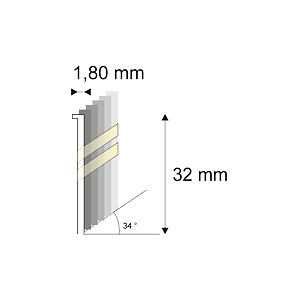 Truhlářské Brady šikmé 34° Narex 15G-DA/32 - 1,80 x 32 mm - 4.000 ks